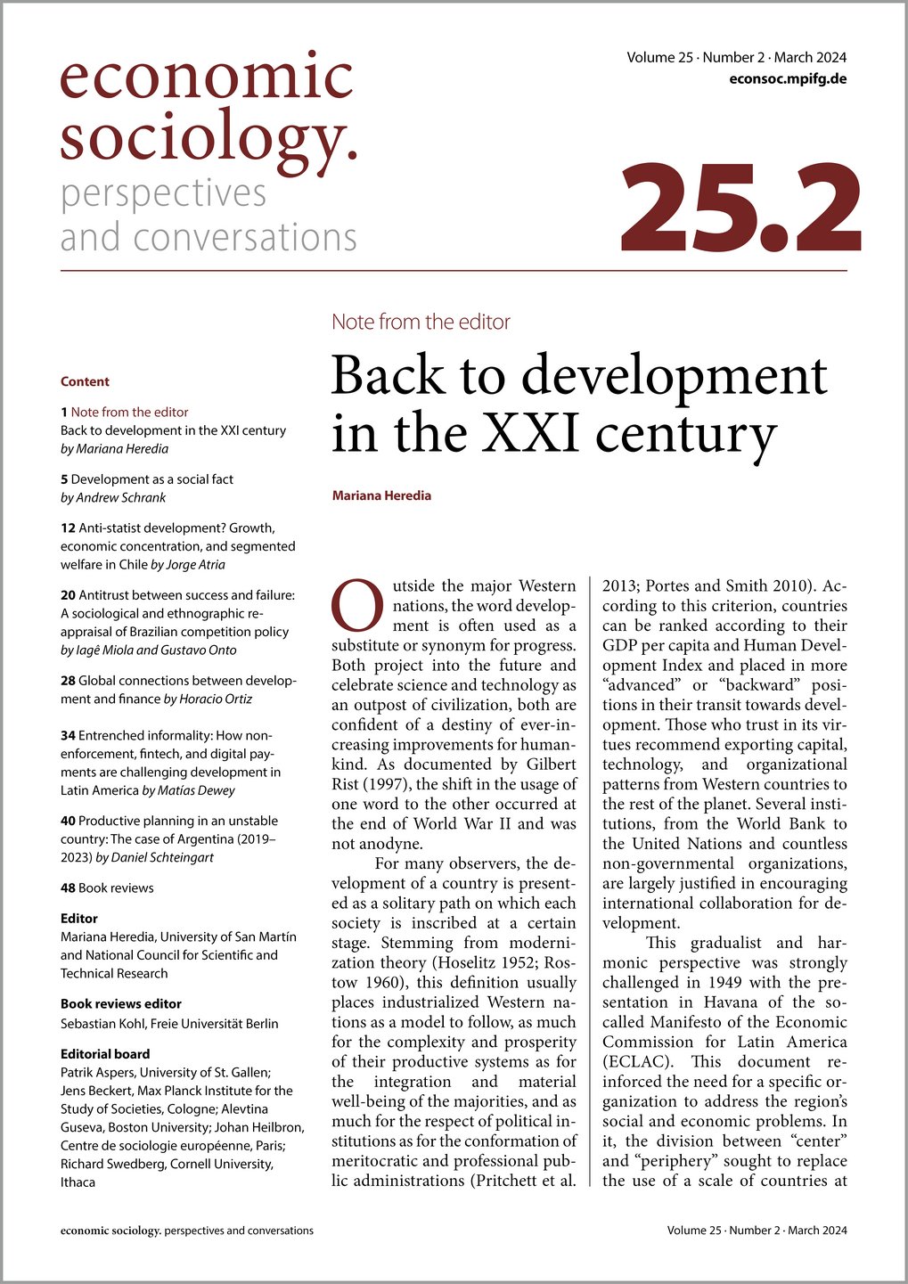 Back to development in the XXI century